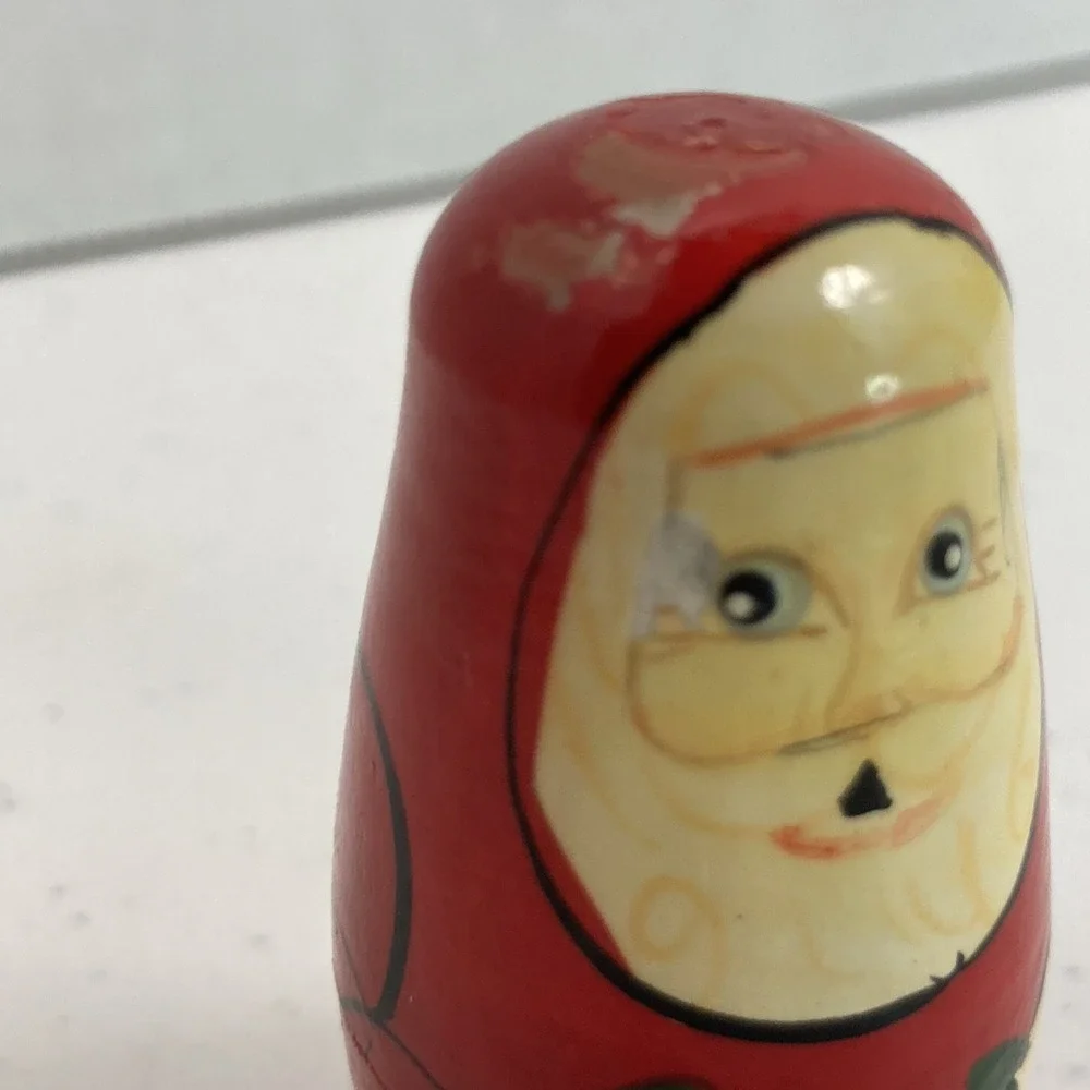 Vintage Santa Family Christmas Nesting Dolls Set‎ of 3 Gingerbread Boy Doll